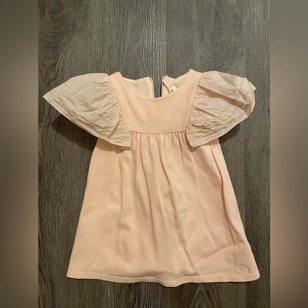 Chloé peach dress size 6 months - excellent like new condition